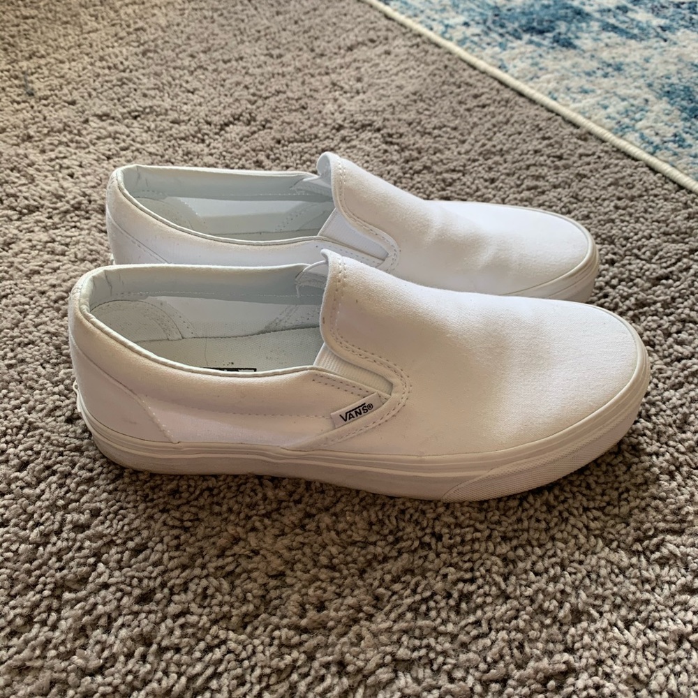 White Vans Sz Men - 7, Women - 8.5